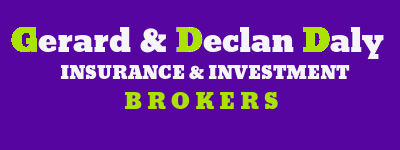 Gerard & Declan Daly Insurance & Investment Brokers purple logo with green and white text.