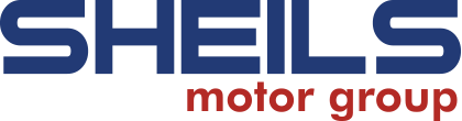 Sheils Motor Group logo in blue and red text on a transparent background.